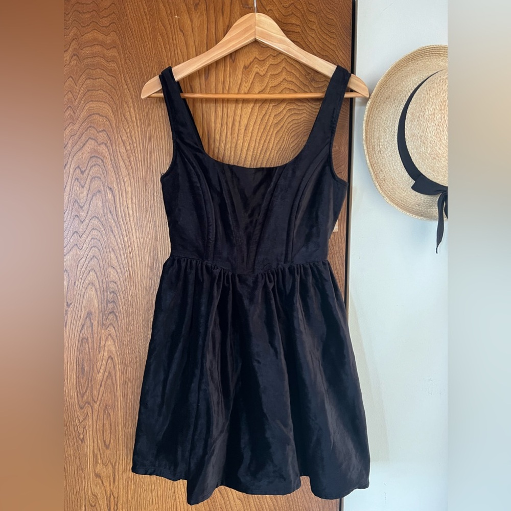 NWT Nasty Gal Black Velvet Corset Mini Dress Size 4
